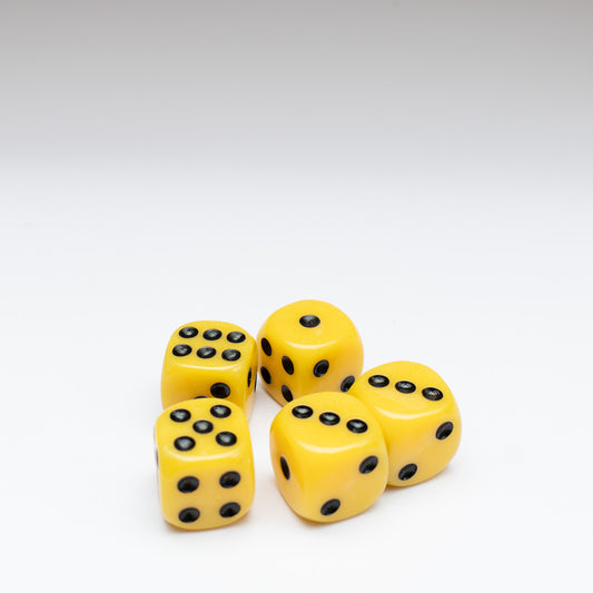 Yellow 14mm D6 Dice Pack of 5