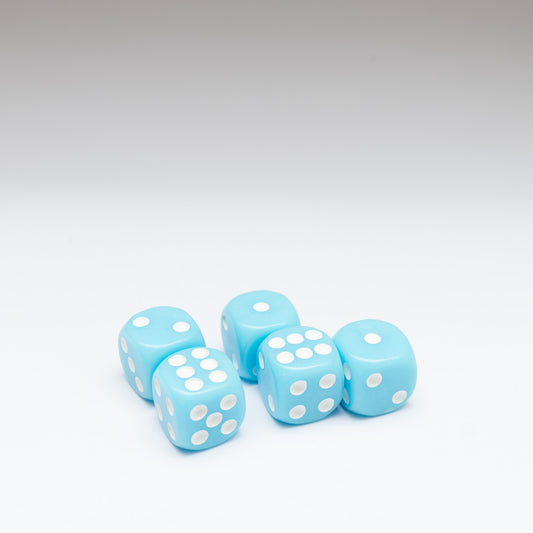 Light Blue 14mm D6 Dice Pack of 5