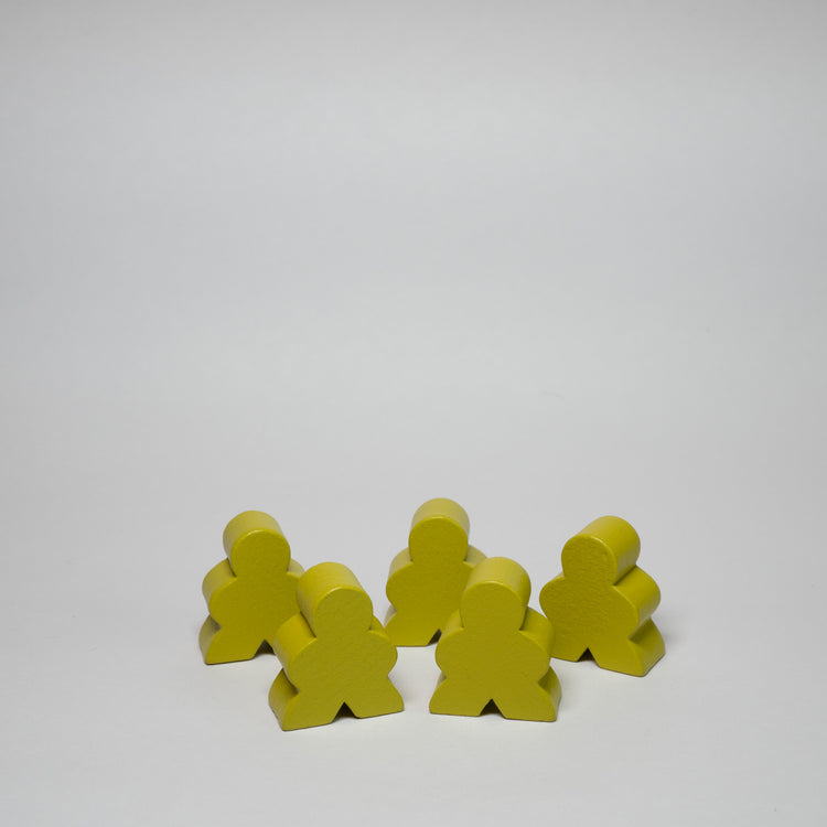 Lime Green Wooden Meeple 23mm 5 pack