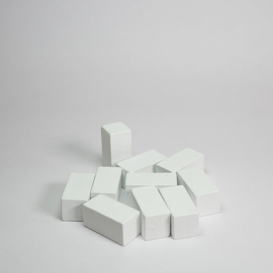 White Wooden Rectangle 10mm Game Pieces 10 Pack