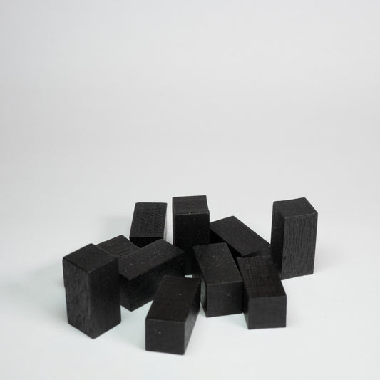 Black Wooden Rectangle 10mm Game Pieces 10 Pack
