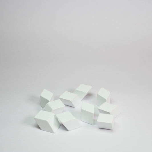 White Wooden Rhombus 10mm Game Pieces 10 Pack