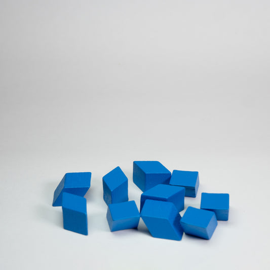 Blue Wooden Rhombus 10mm Game Pieces 10 Pack