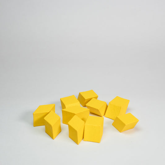 Yellow Wooden Rhombus 10mm Game Pieces 10 Pack
