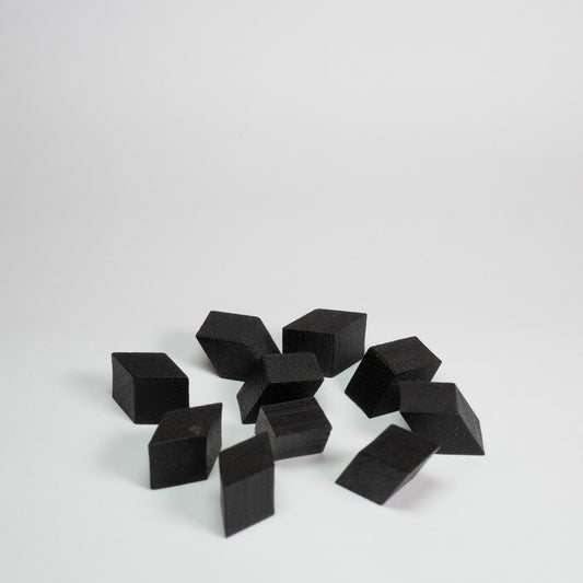 Black Wooden Rhombus 10mm Game Pieces 10 Pack