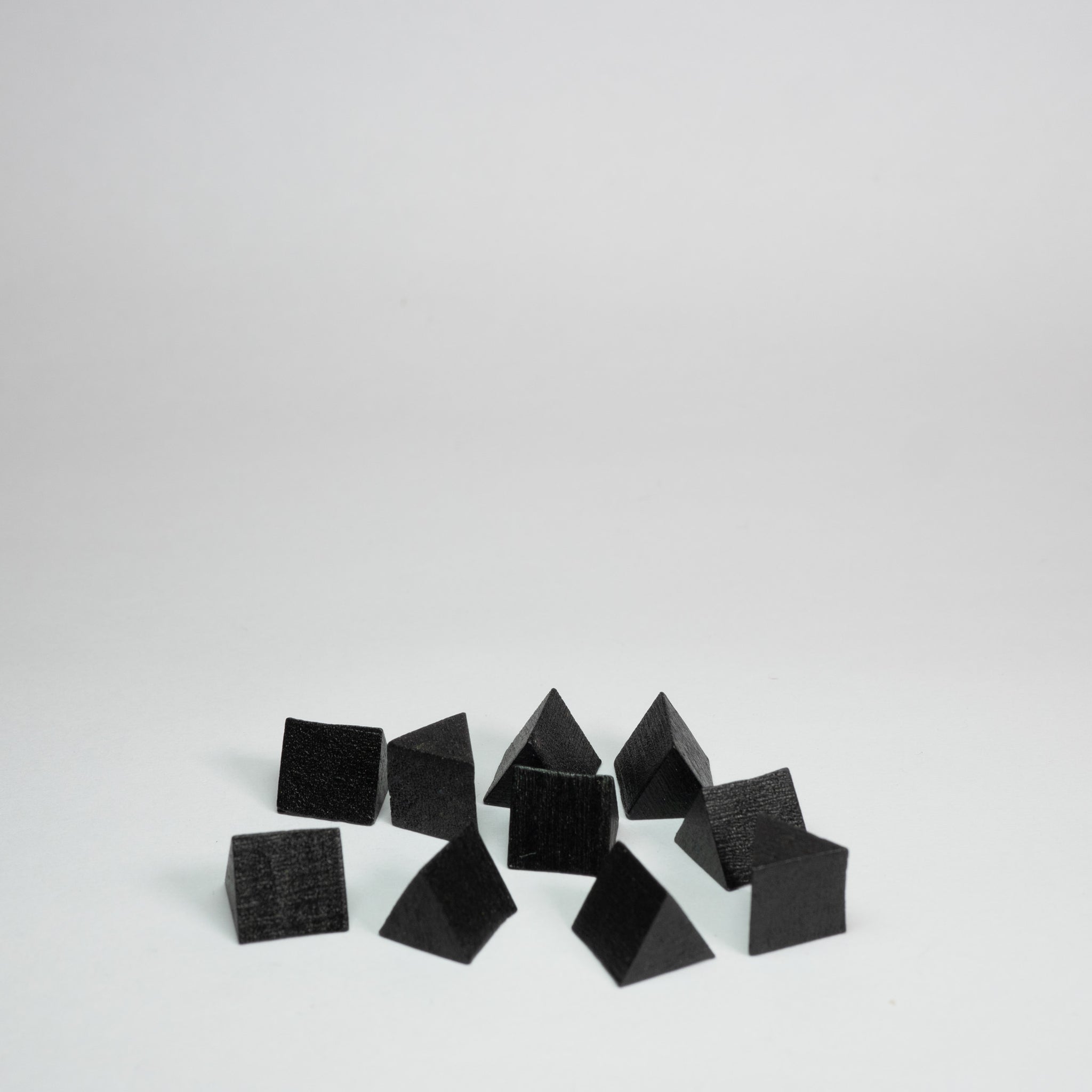 Black Wooden Triangle Prism 10mm Game Pieces 10 Pack – Tabletop Supply