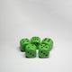 Green Wooden 16mm D6 Dice Pack of 5