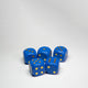 Blue Wooden 16mm D6 Dice Pack of 5