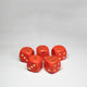 Red Wooden 16mm D6 Dice Pack of 5