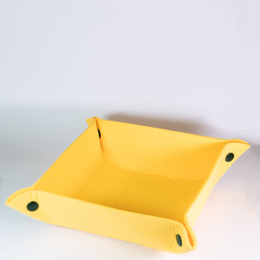 Yellow Felt Collapsable Dice Tray
