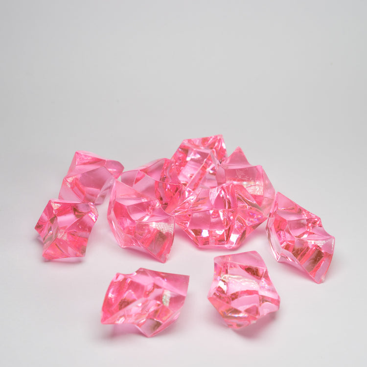Pink Acrylic Raw Gem Stones 25mm pack of 10