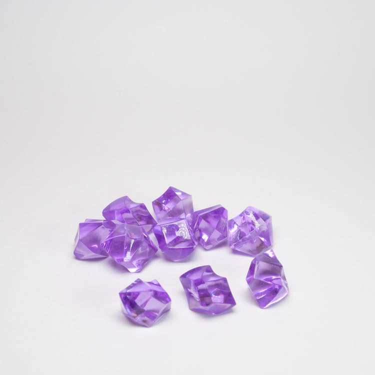 Purple Acrylic Raw Gem Stones 14mm pack of 10