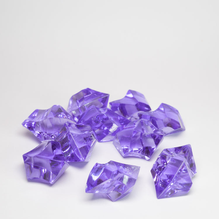 Purple Acrylic Raw Gem Stones 25mm pack of 10