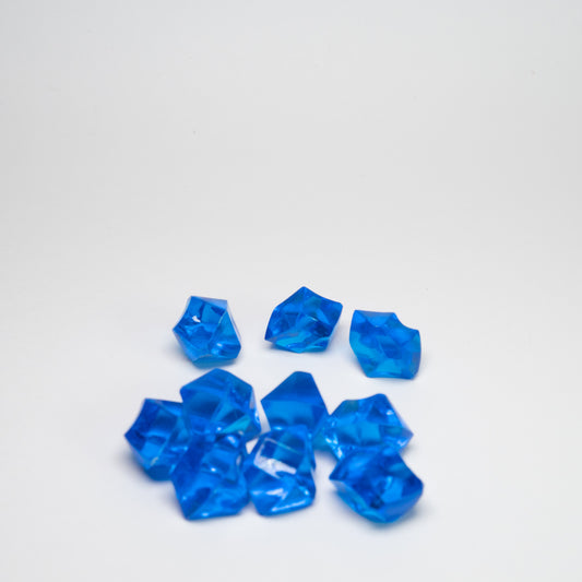 Blue Acrylic Raw Gem Stones 14mm pack of 10