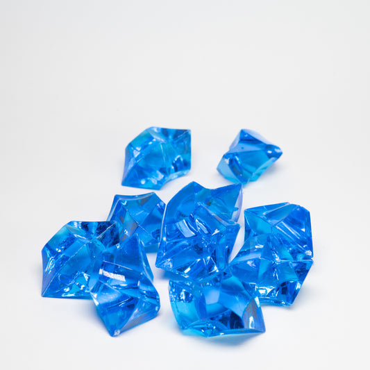 Blue Acrylic Raw Gem Stones 25mm pack of 10