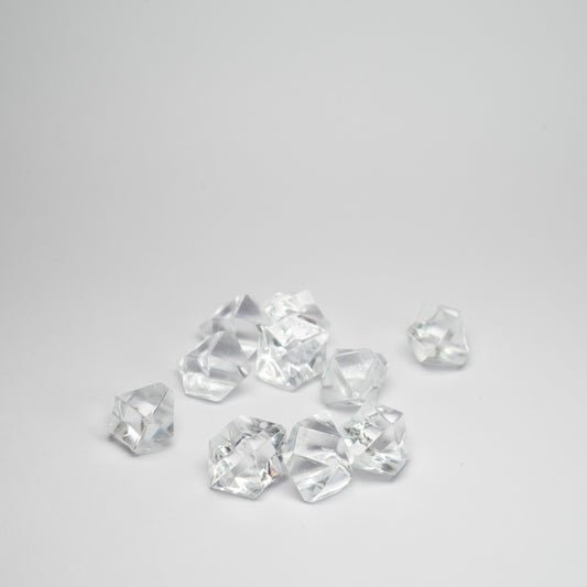 Clear Acrylic Raw Gem Stones 14mm pack of 10