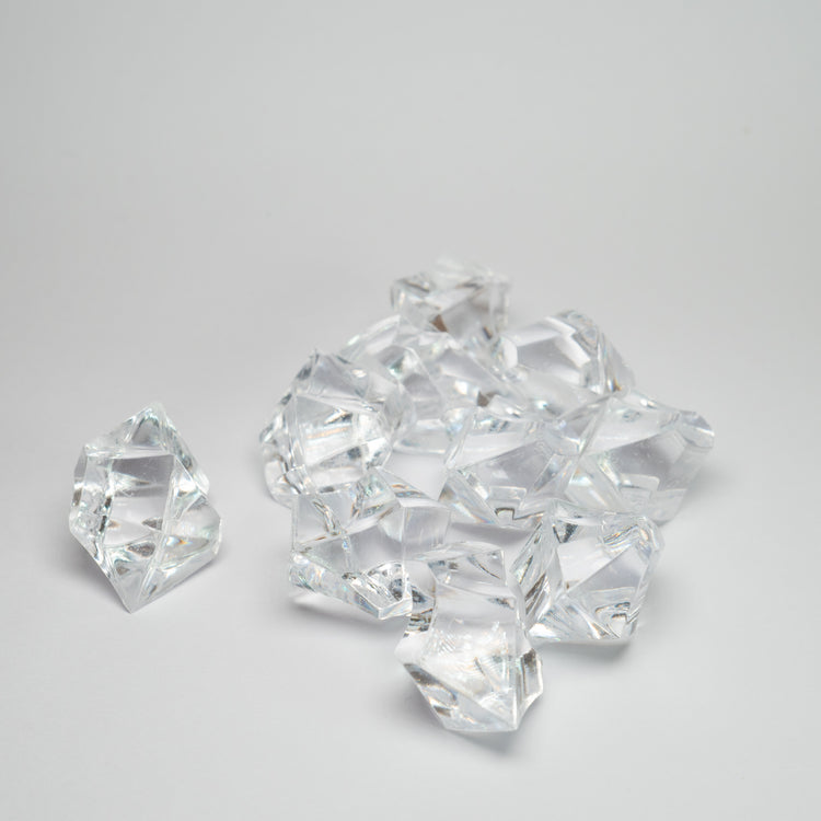 Clear Acrylic Raw Gem Stones 25mm pack of 10