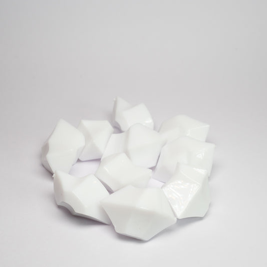 White Acrylic Raw Gem Stones 25mm pack of 10