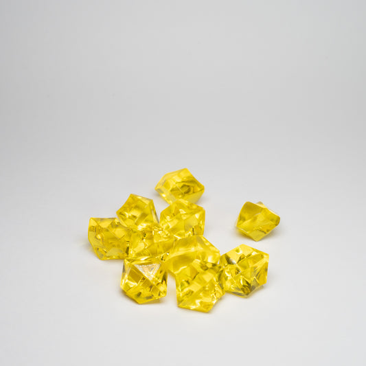 Yellow Acrylic Raw Gem Stones 14mm pack of 10
