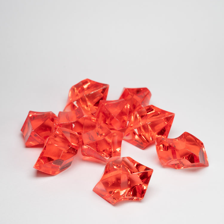 Red Acrylic Raw Gem Stones 25mm pack of 10