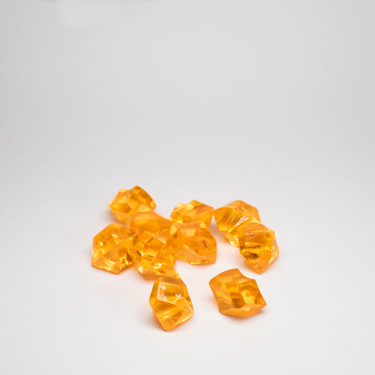 Orange Acrylic Raw Gem Stones 14mm pack of 10