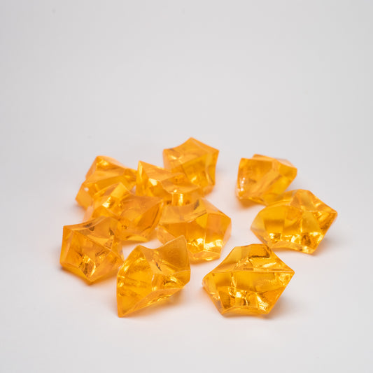 Orange Acrylic Raw Gem Stones 25mm pack of 10