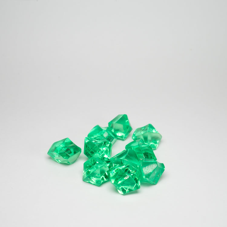 Green Acrylic Raw Gem Stones 14mm pack of 10
