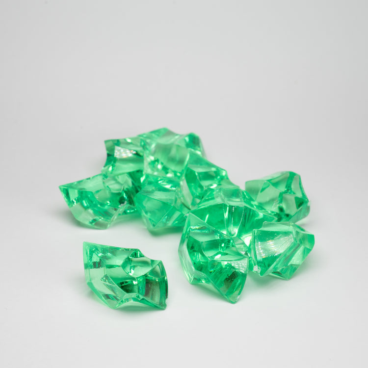 Green Acrylic Raw Gem Stones 25mm pack of 10