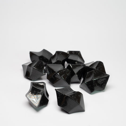 Black Acrylic Raw Gem Stones 25mm pack of 10