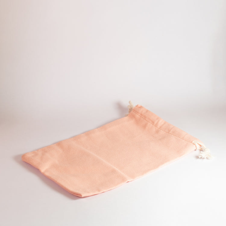 Pink Linen 17x13cm Drawstring Bag