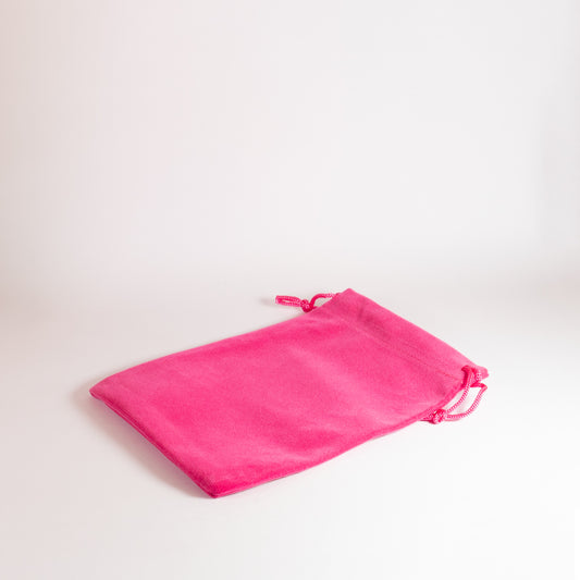 Pink Velvet 15x12cm Drawstring Bag