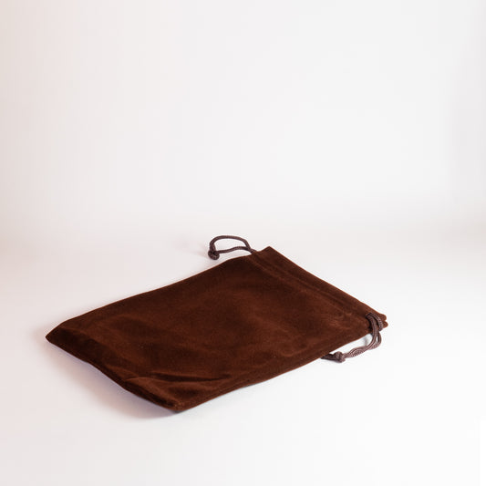 Brown Velvet 15x12cm Drawstring Bag