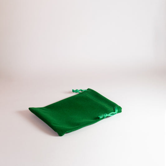 Green Velvet 12x9cm Drawstring Bag
