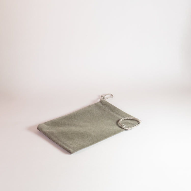 Grey Velvet 12x9cm Drawstring Bag