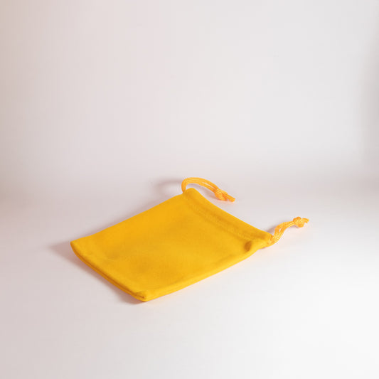 Yellow Velvet 12x9cm Drawstring Bag