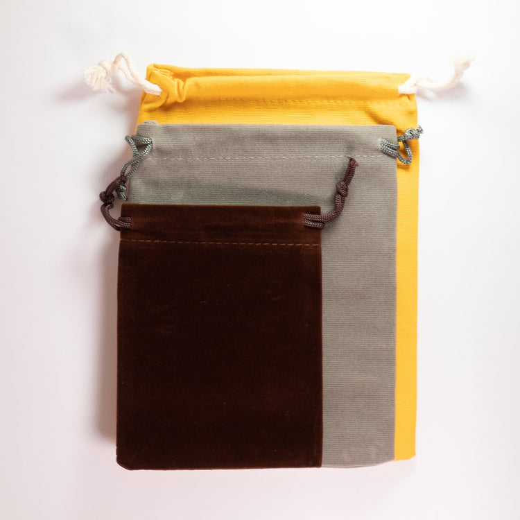 Grey Linen 17x13cm Drawstring Bag