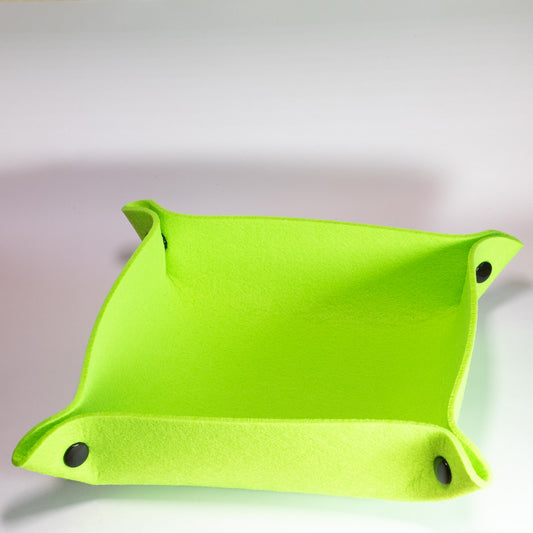 Lime Green Felt Collapsable Dice Tray