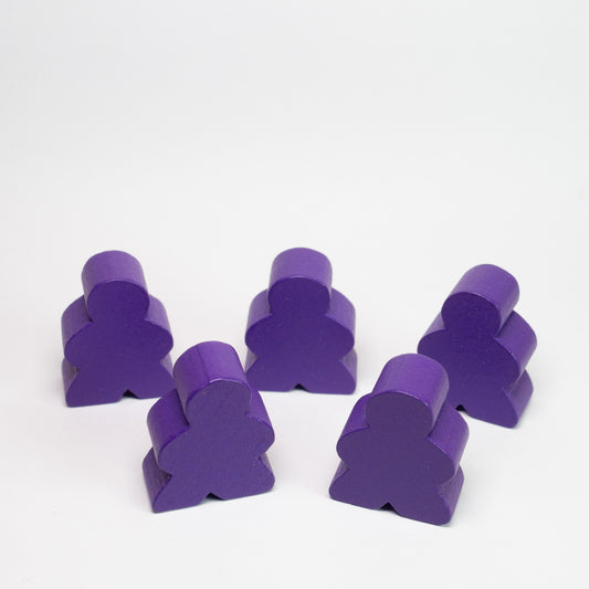Purple Wooden Meeple 23mm 5 pack