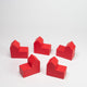 Red Wooden City Building Pack of 5