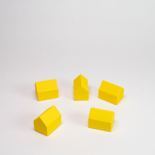Yellow Wooden Settlement House Pack of 5
