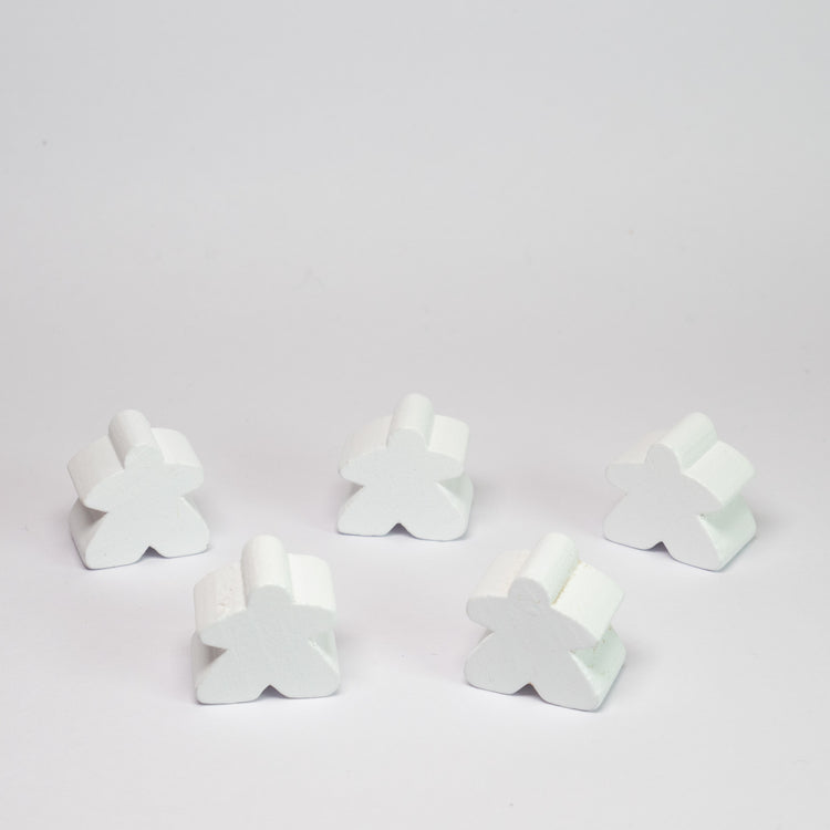White Wooden 15mm Meeple Pack of 5