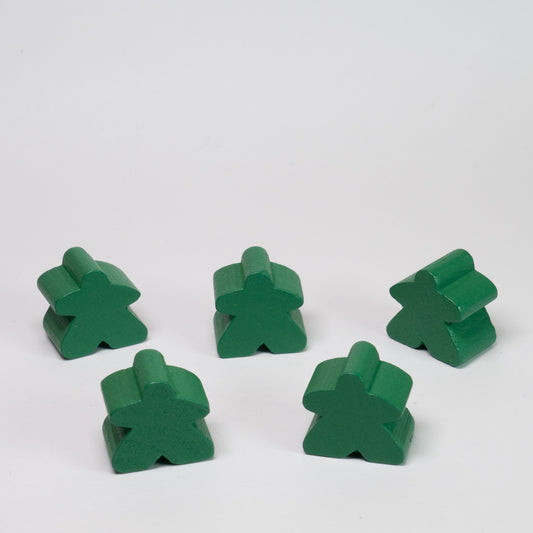 Green Wooden 15mm Meeple Pack of 5