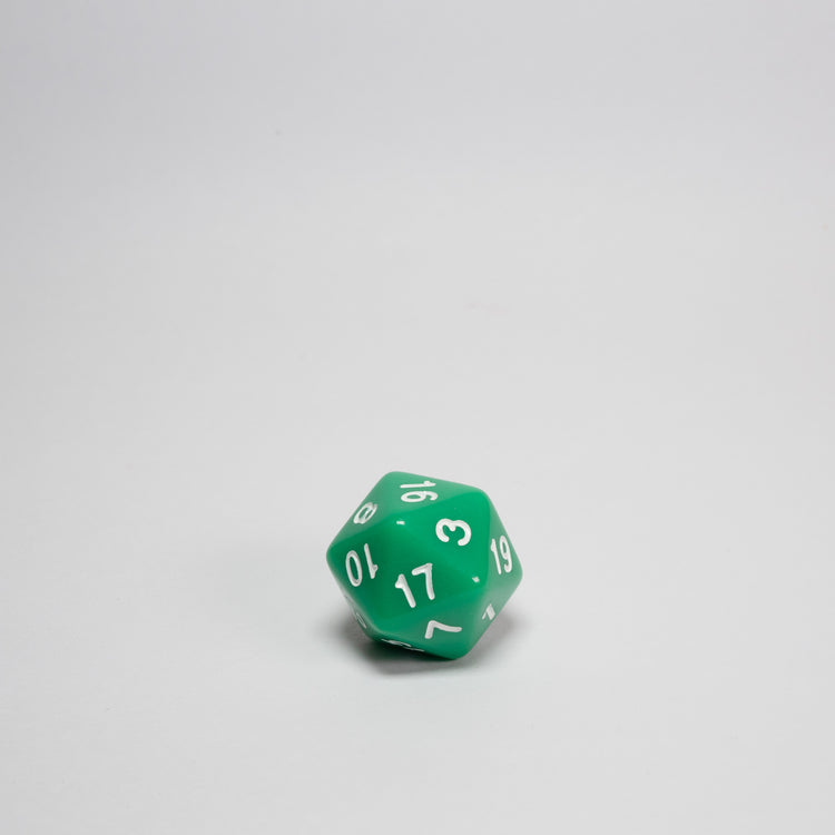 Green Acrylic D20 Dice