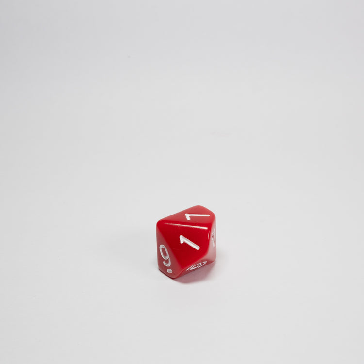 Red Acrylic D10 Dice