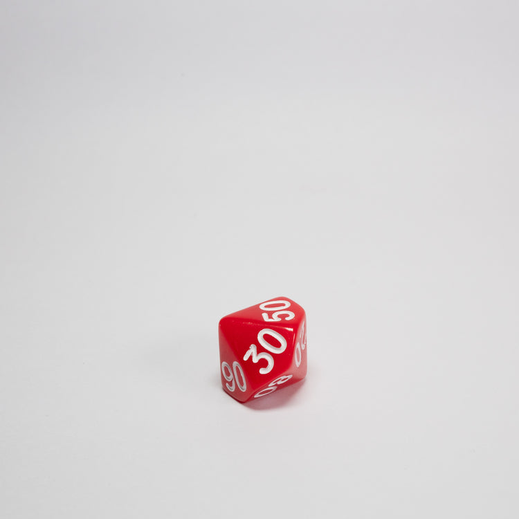 Red Acrylic D% Dice