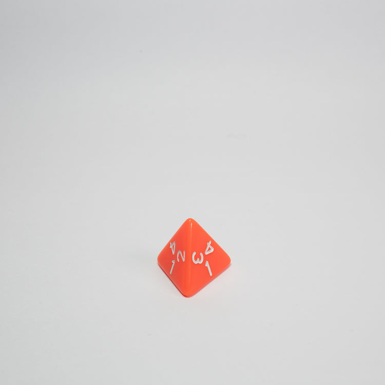 Orange Acrylic D4 Dice