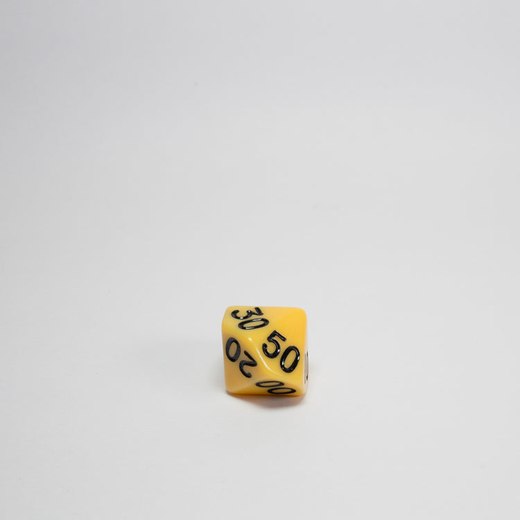 Yellow Acrylic D% Dice