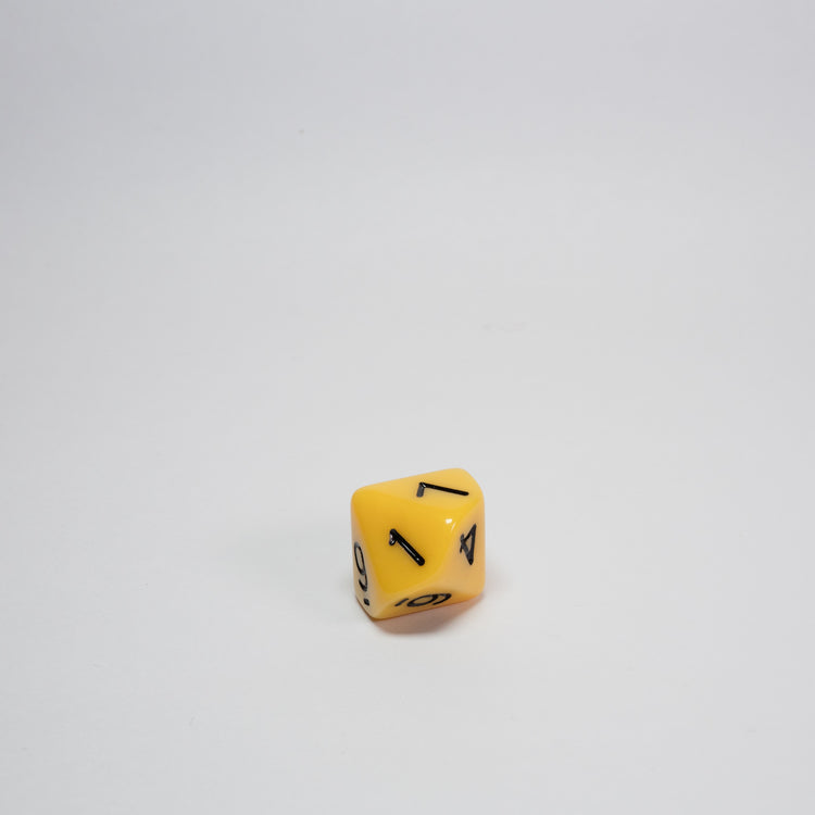 Yellow Acrylic D10 Dice