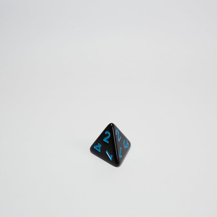 Black and Blue Acrylic D4 Dice