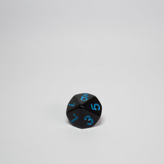 Black and Blue Acrylic D10 Dice